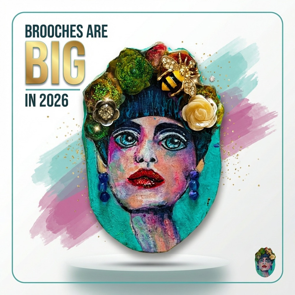 Handcrafted Artistic Brooch with Vibrant Colors